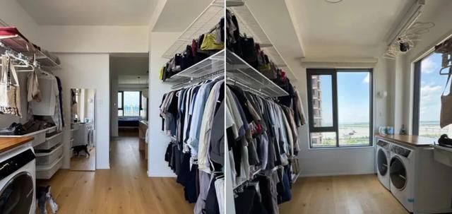 年轻人太会了！「洗烘机衣帽间一体化」设计，收纳力和颜值封神！ - 家居知识