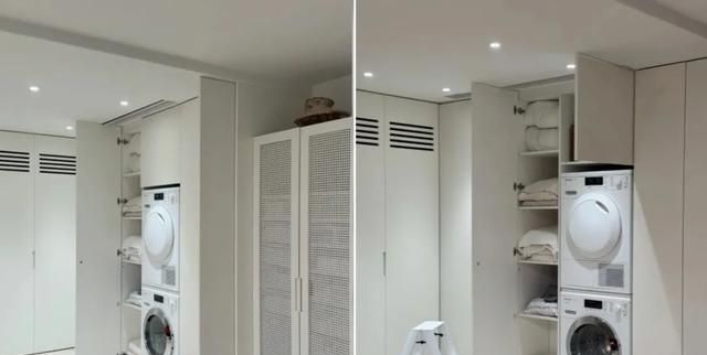 年轻人太会了！「洗烘机衣帽间一体化」设计，收纳力和颜值封神！ - 家居知识