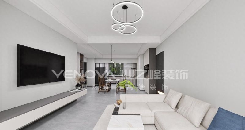 110㎡现代风格装修案例，唐山金隅金成府简约时尚家居设计