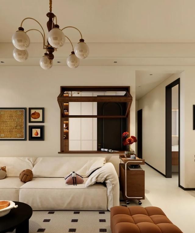 奶油色与中古风碰撞,100㎡小家演绎时光温柔质感 奶油色×中古风,这个 100㎡小家,装出了时光沉淀的温柔质感 - 家居知识