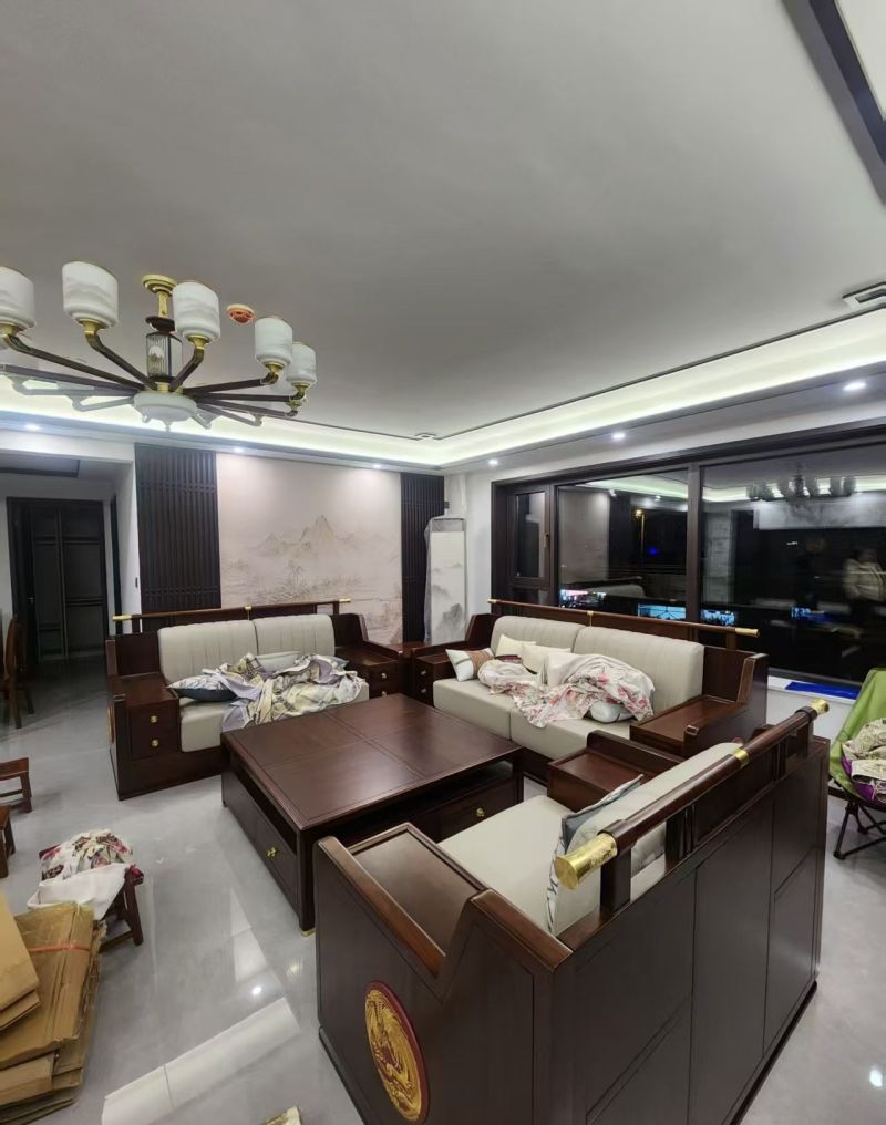 和悦府新中式家装完工实景解析＆对称美学与实木质感的落地实践 - 家居知识