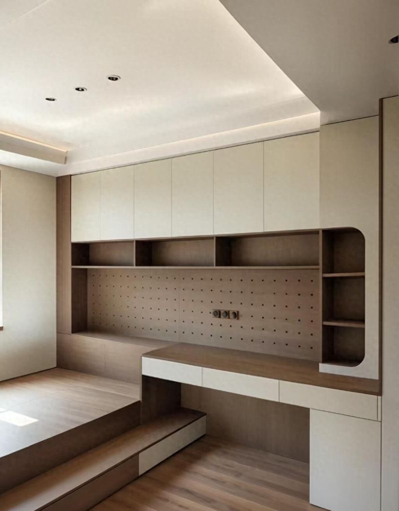 小户型神器！书桌+书柜+衣柜一体设计，颜值实用双满分💯