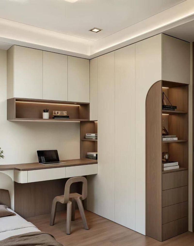 小户型神器!书桌+书柜+衣柜一体设计,颜值实用双满分💯 小户型封神!书桌+书柜+衣柜的N种变形💯 颜值与实用双重考验。 - 家居知识