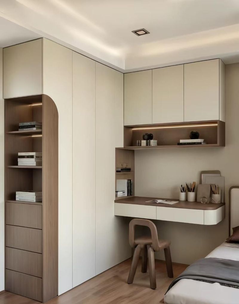 小户型神器!书桌+书柜+衣柜一体设计,颜值实用双满分💯 小户型封神!书桌+书柜+衣柜的N种变形💯 颜值与实用双重考验。 - 家居知识
