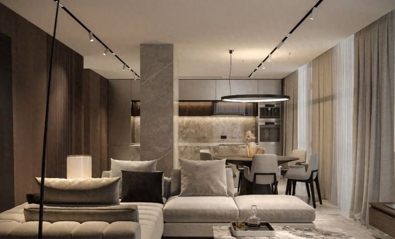 156㎡深棕极简美学，轻奢气质的完美诠释