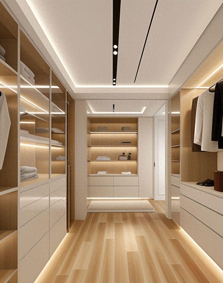 简约奶油风衣帽间设计，美到心动的空间艺术