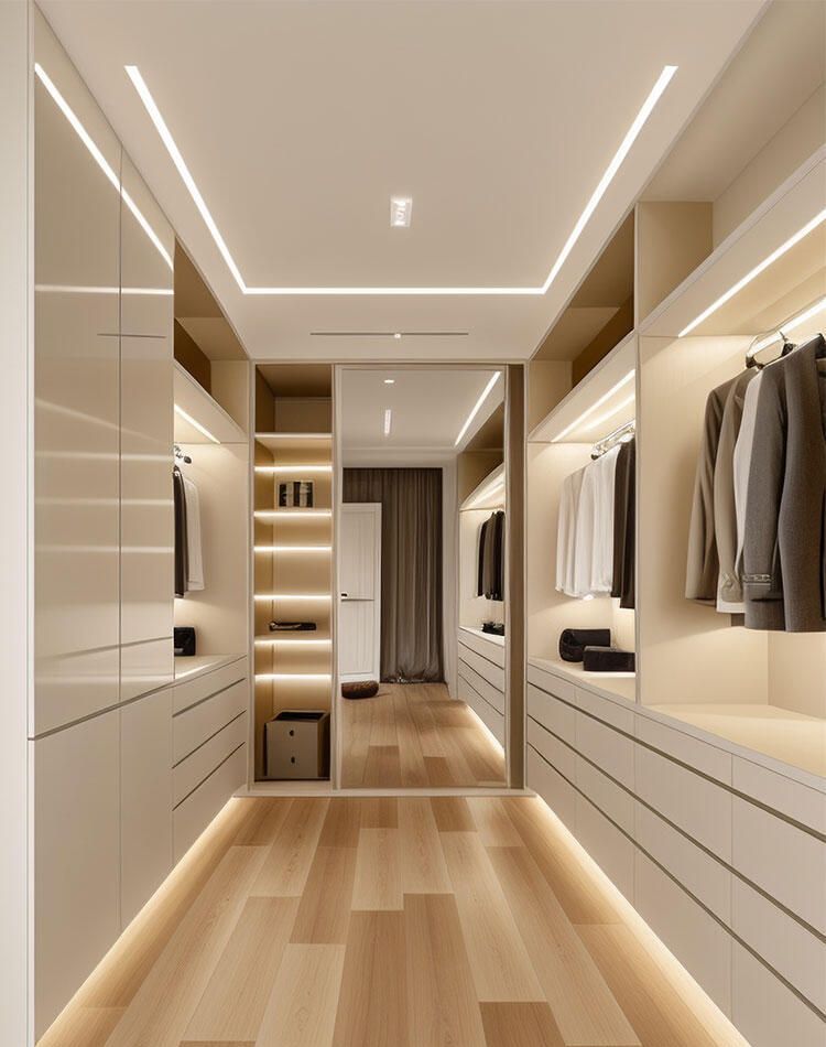 简约奶油风衣帽间设计，美哭了 这样的设计确实能令人心动。 - 家居知识