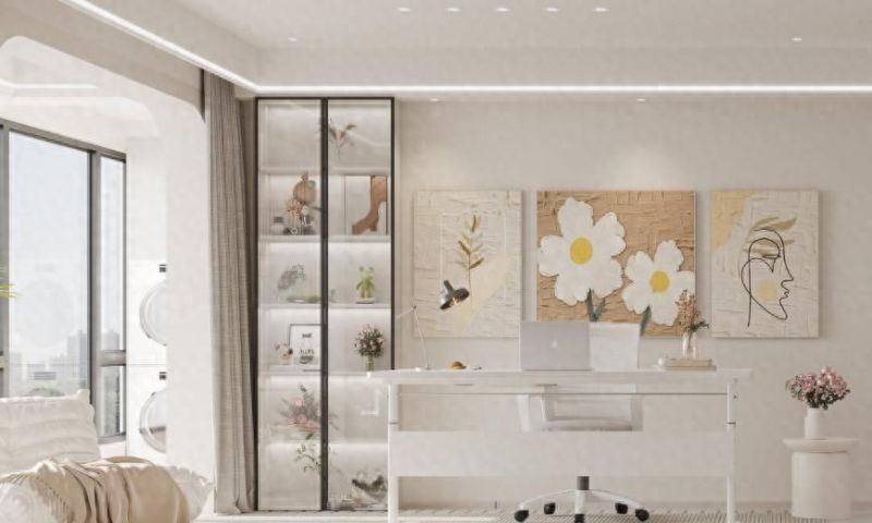 126㎡现代奶油风平层装修案例，诸暨高创奕公馆温馨雅居