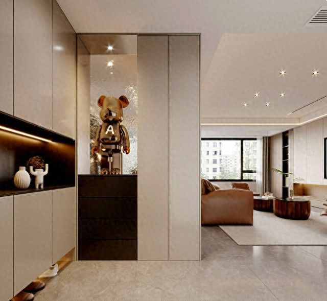 147㎡现代意式风平层设计，诸暨中茂府装修案例分享