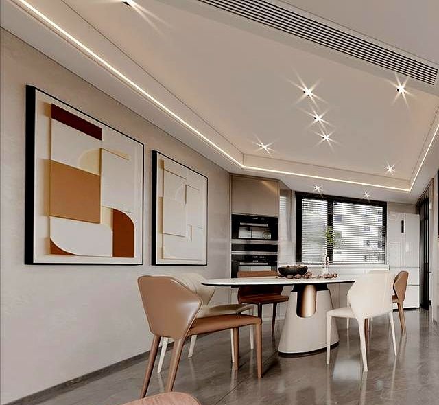 147㎡现代意式风平层设计,诸暨中茂府装修案例分享 147㎡现代意式风平层装修-诸暨中茂府 - 家居知识