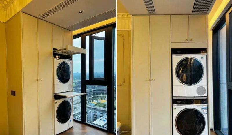 被‘洗衣柜抽拉’设计圈粉!巧妙利用空间不浪费 被“洗衣柜抽拉”圈粉了!打开思路后,一点空间都不会浪费 - 家居知识