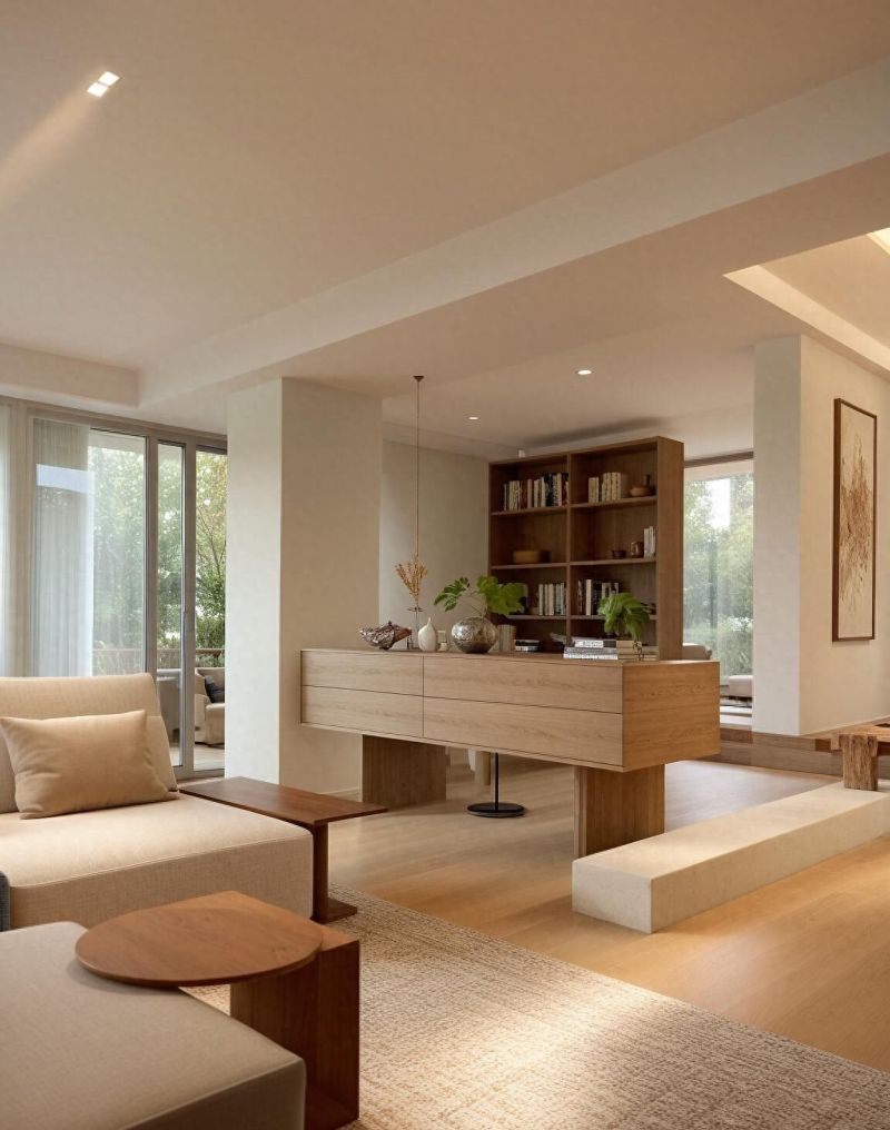 原木中古风客厅+半开放书房，办公治愈两不误！