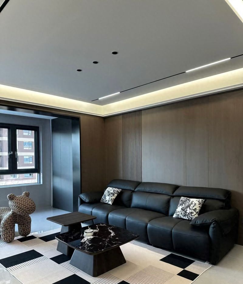 现代轻奢风，黑白灰与金属线条打造高级感家居