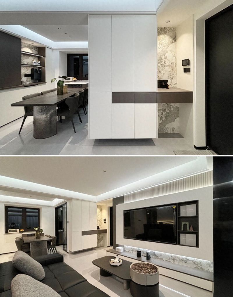 130㎡现代时尚风实景，黑白配色的高级质感太惊艳！