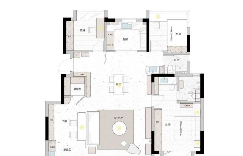 大横厅改书房，143㎡的中古家火了！ - 家居知识