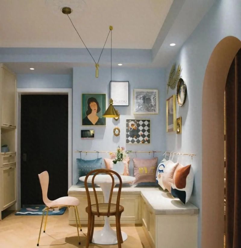 50㎡现代法式单身公寓，拱门与壁炉打造复古优雅空间