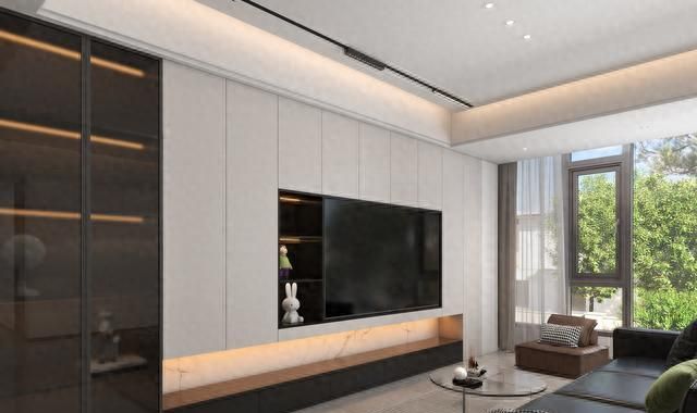 客厅一体电视柜设计惊艳众人，实用与美观兼具成家装典范