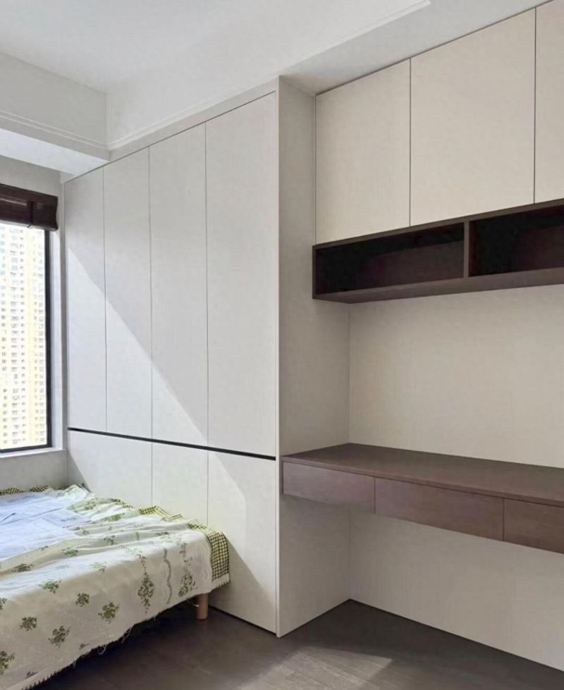 很不错的书桌书柜一体柜设计