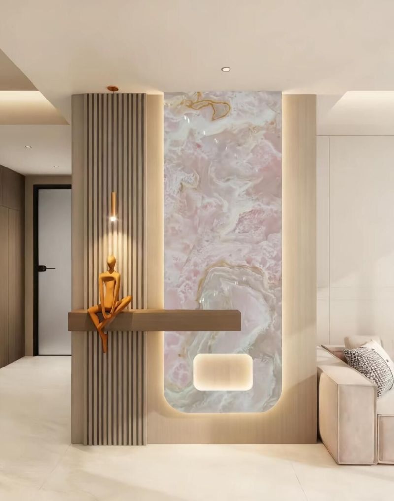 奶油风玄关封神设计，这质感谁顶得住 奶油风装修搭这玄关真好。 - 家居知识