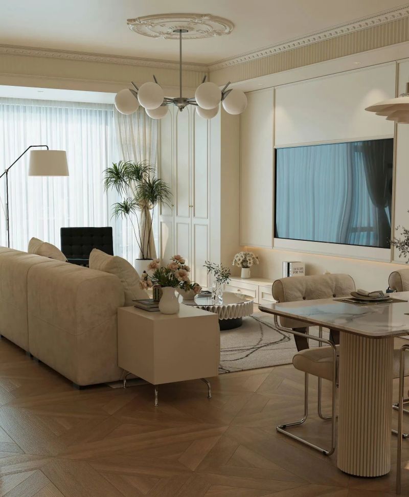 法式奶油风餐客厅,优雅与温馨的完美融合 分享/法式奶油风的餐客厅 - 家居知识