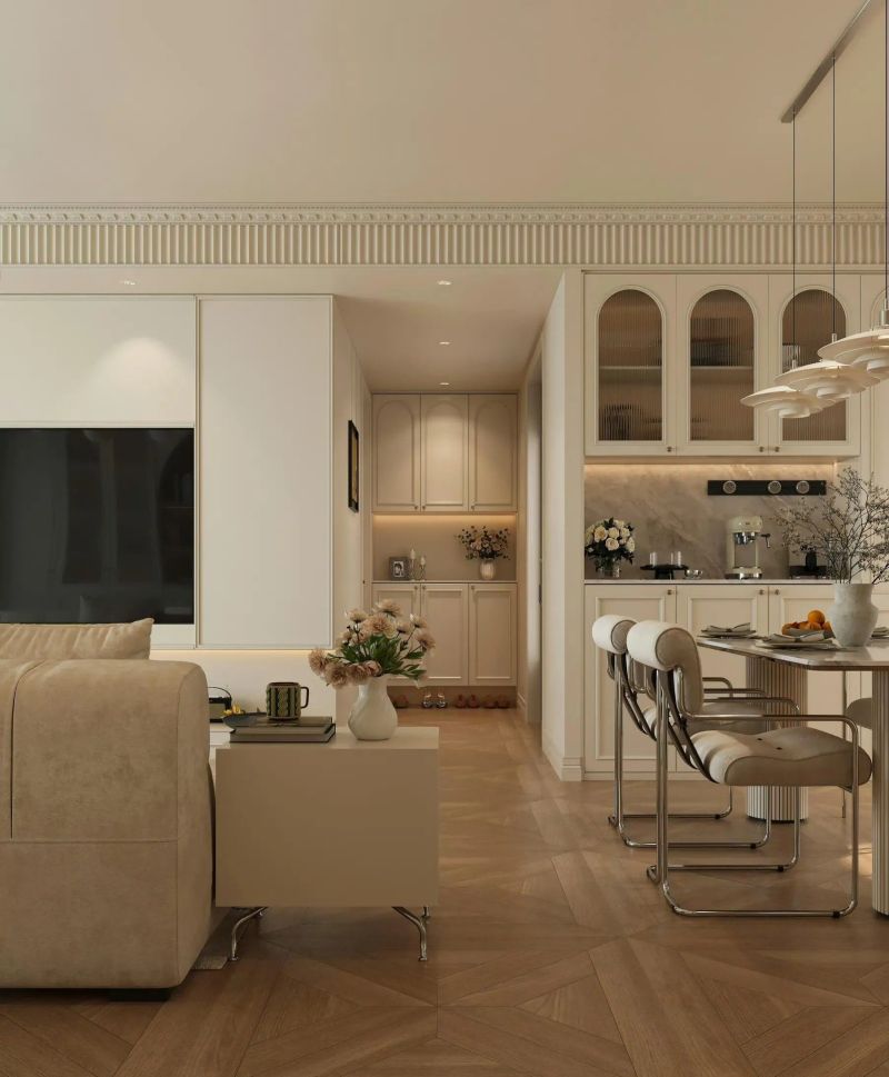 法式奶油风餐客厅,优雅与温馨的完美融合 分享/法式奶油风的餐客厅 - 家居知识