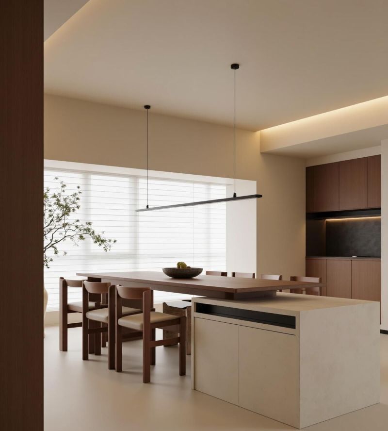 动线“推动”光线！光影在木面上晃悠终于装出了理想的原木极简家 - 家居知识