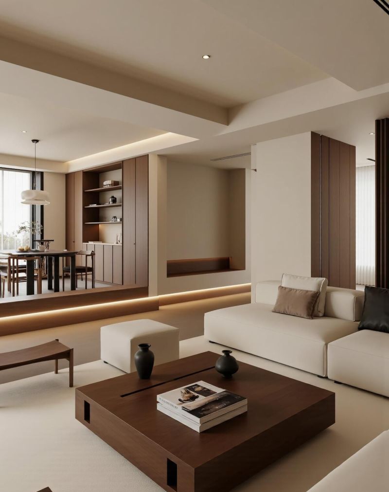 动线“推动”光线！光影在木面上晃悠终于装出了理想的原木极简家 - 家居知识