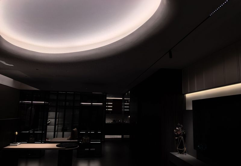 暗调侘寂大宅，灯光艺术打造高级感空间