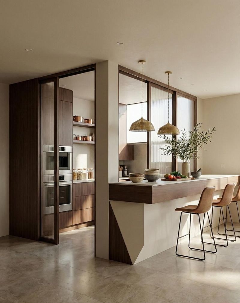 不愧是极简中古!胡桃木+悬浮洄游动线好高级～ - 家居知识