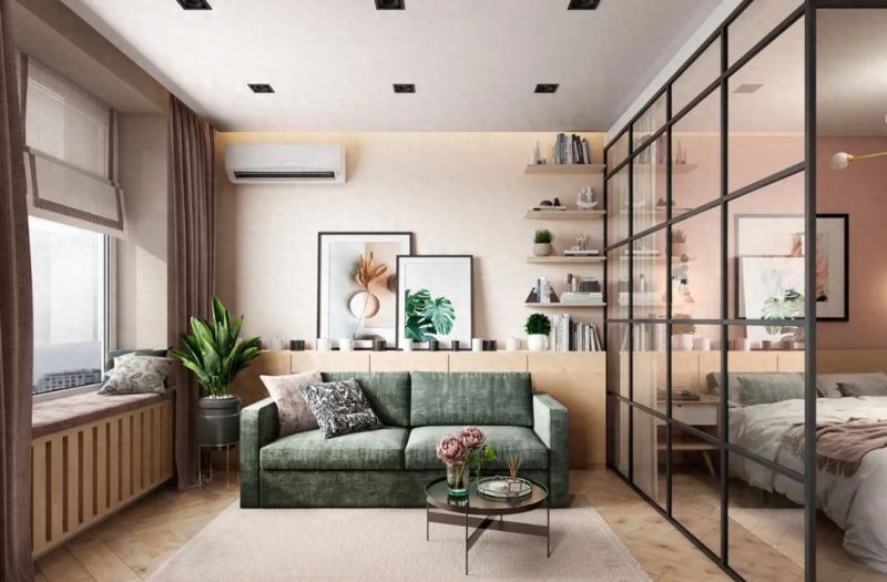 极简风，将原木色和金属元素、红绿搭配，奢华、优雅的室内空间。 - 家居知识