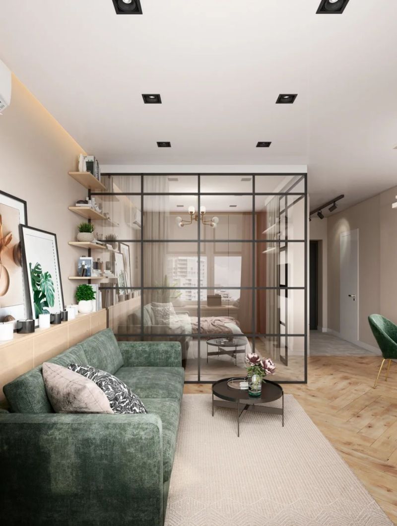 极简风，将原木色和金属元素、红绿搭配，奢华、优雅的室内空间。 - 家居知识