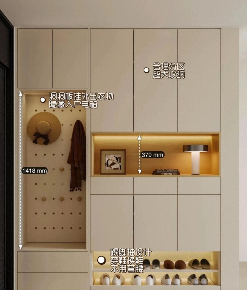 定制玄关柜必存！这张‘尺寸神图’让你避坑又省心