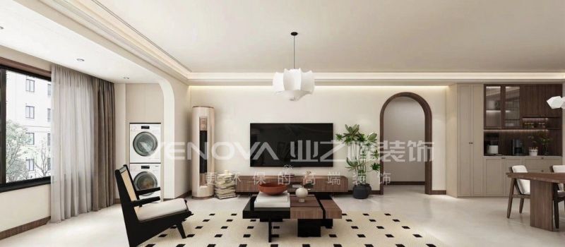 唐山中海九樾143平方米中古风格装修效果案例|业之峰装饰 - 家居知识