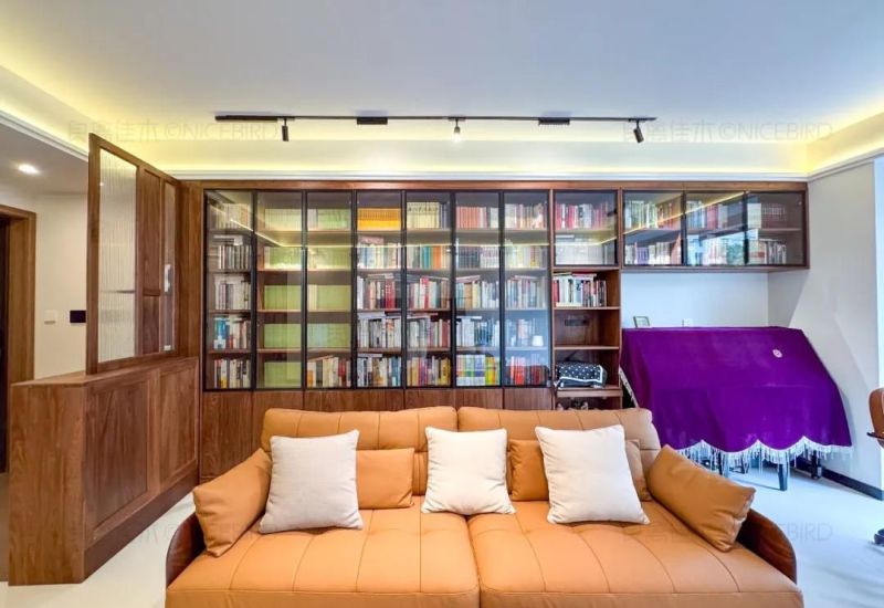 成都125㎡全屋定制，玄关屏风+转角书柜隔而不断，化解入户尴尬 - 家居知识