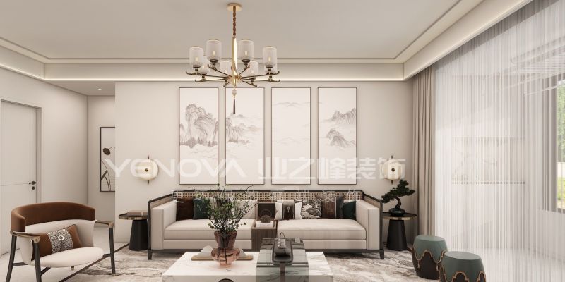 唐山熙湖九里140㎡现代中式风装修案例赏析 唐山熙湖九里140平方米现代中式风格装修效果案例|业之峰装饰 - 家居知识