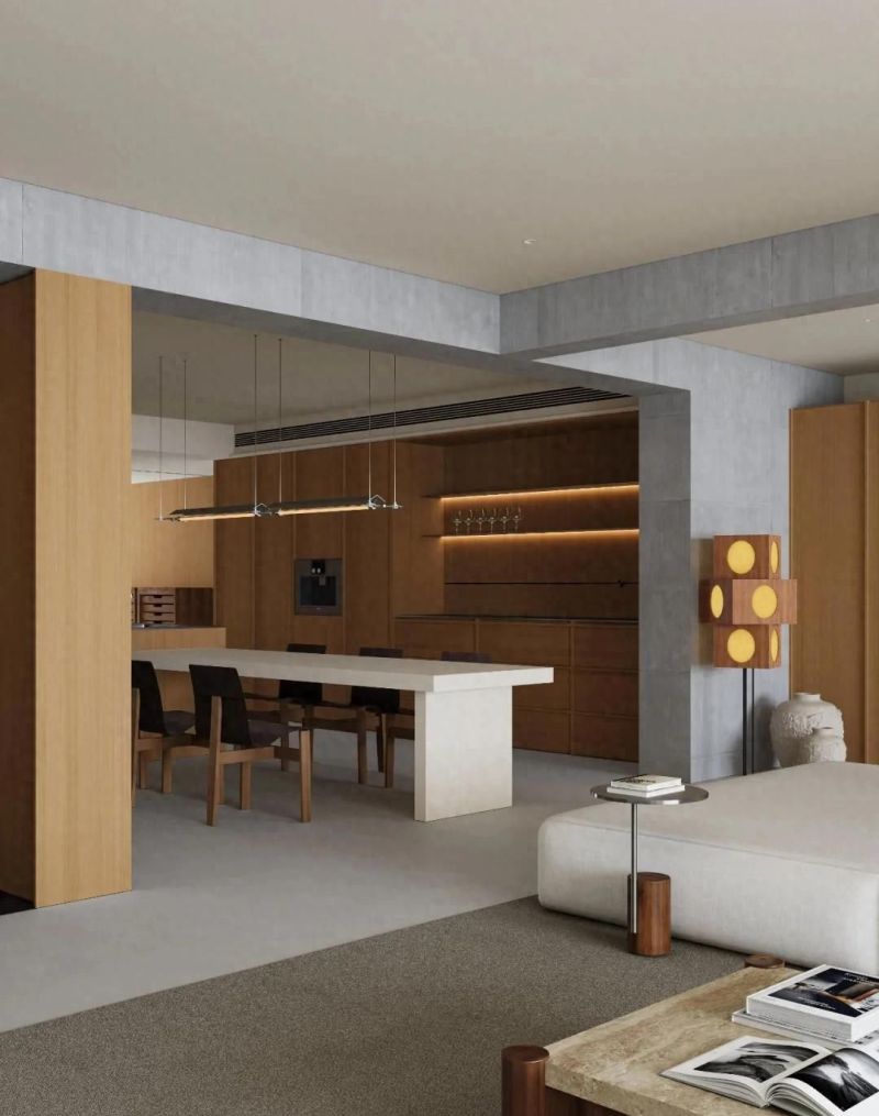 广州极简私宅，原木自然风演绎诗意栖居