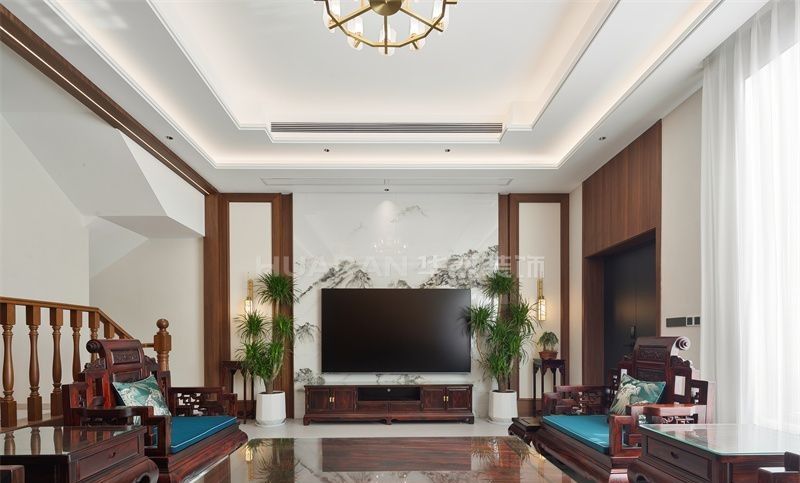 合肥中海原山300㎡新中式别墅实景装修设计案例 【实景】 合肥中海原山300㎡新中式风格别墅装修设计 - 家居知识