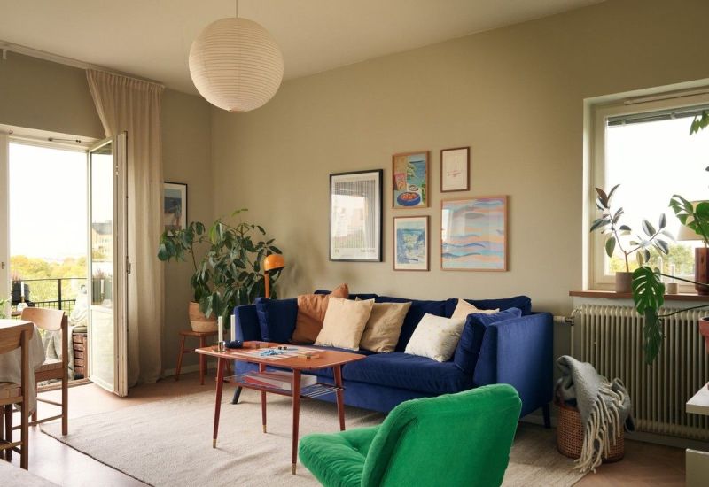 44平小户型，简约现代温柔耐看，蓝色绿色带来宁静、治愈氛围 - 家居知识