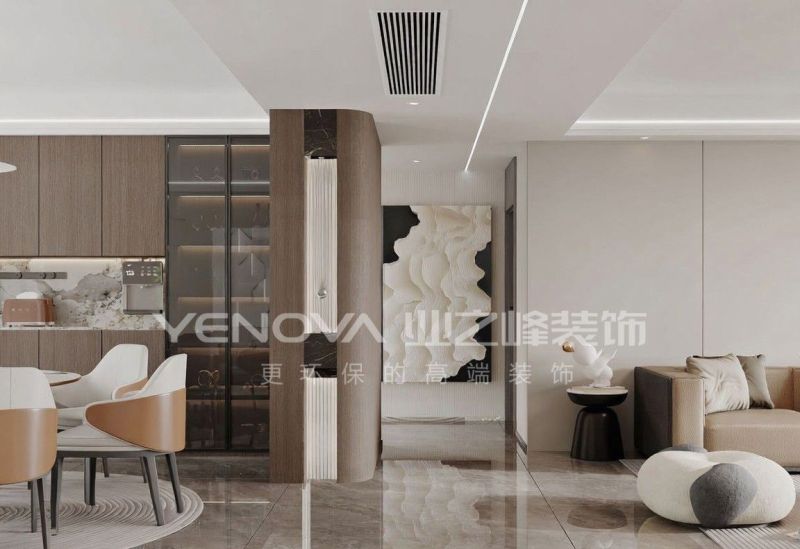 155㎡意式现代风装修案例,唐山熙湖九里雅居设计 唐山熙湖九里155平方米意式现代风格装修效果案例|业之峰装饰 - 家居知识