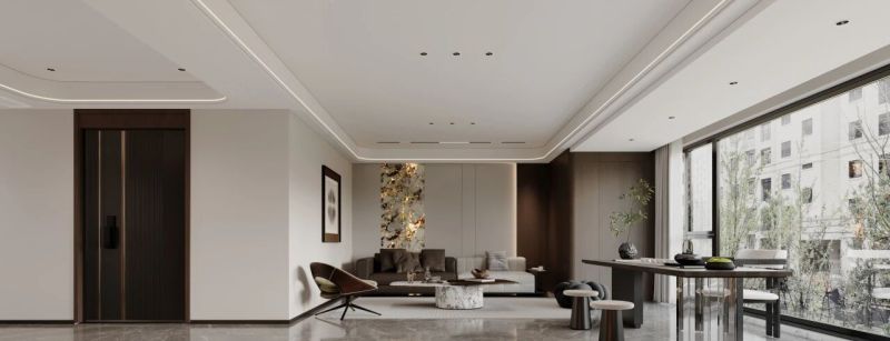 入户玄关，奢石艺术与光影交响