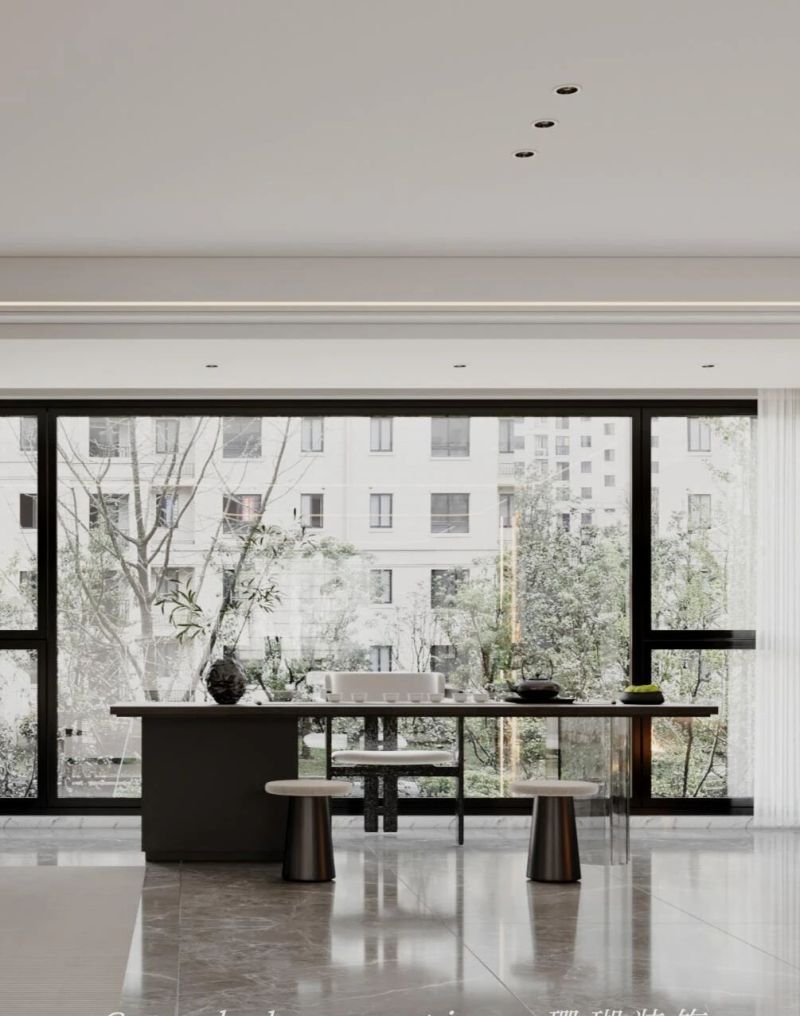 入户玄关，奢石艺术与光影交响