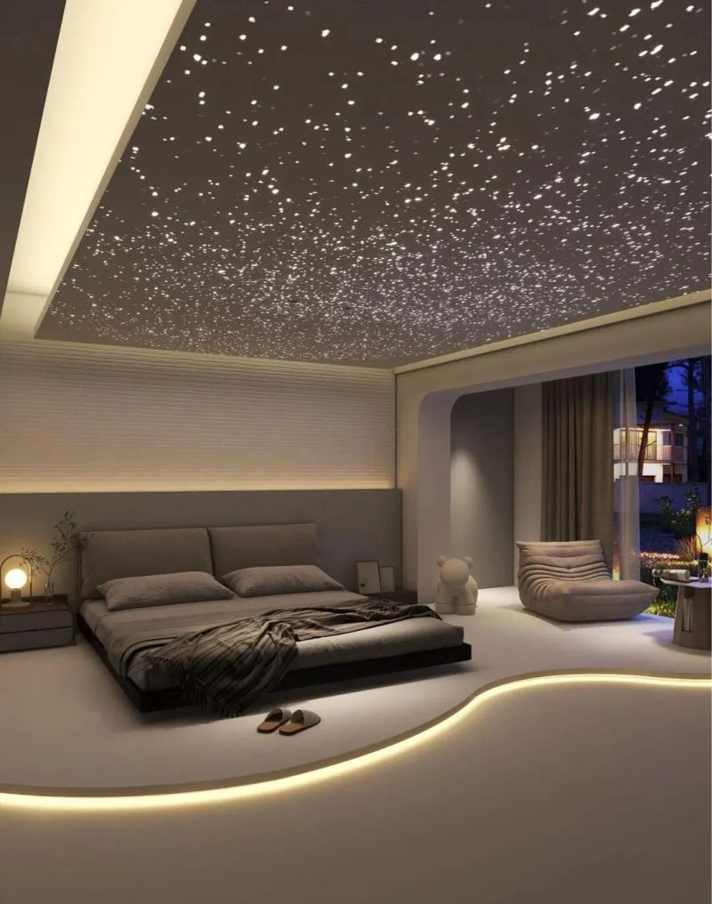 轻奢主卧仙境,灯带设计打造高级感绝美空间 高级感轻奢,主卧装修风格,绝了,灯带的设计误以走入仙境 - 家居知识