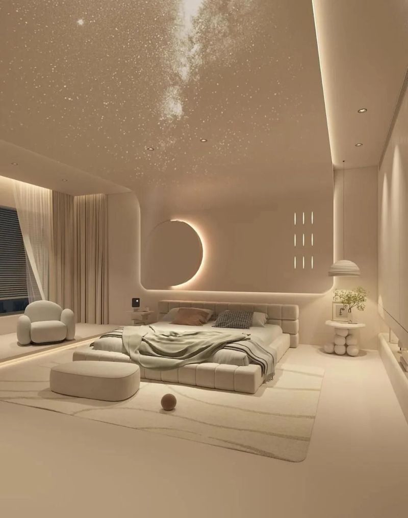 轻奢主卧仙境,灯带设计打造高级感绝美空间 高级感轻奢,主卧装修风格,绝了,灯带的设计误以走入仙境 - 家居知识