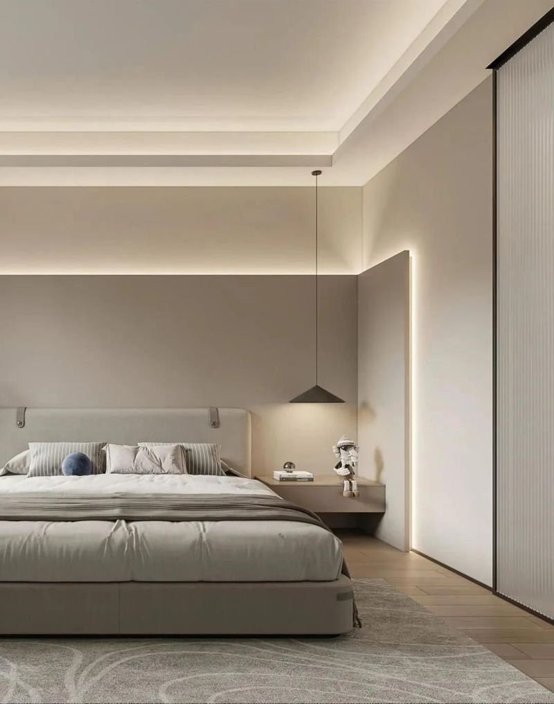 轻奢主卧仙境,灯带设计打造高级感绝美空间 高级感轻奢,主卧装修风格,绝了,灯带的设计误以走入仙境 - 家居知识