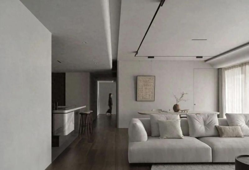 中国台湾213㎡灰色极简私宅，纯粹与克制的空间美学