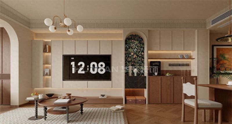 合肥润成中心109㎡中古风装修设计，复古与现代的完美融合