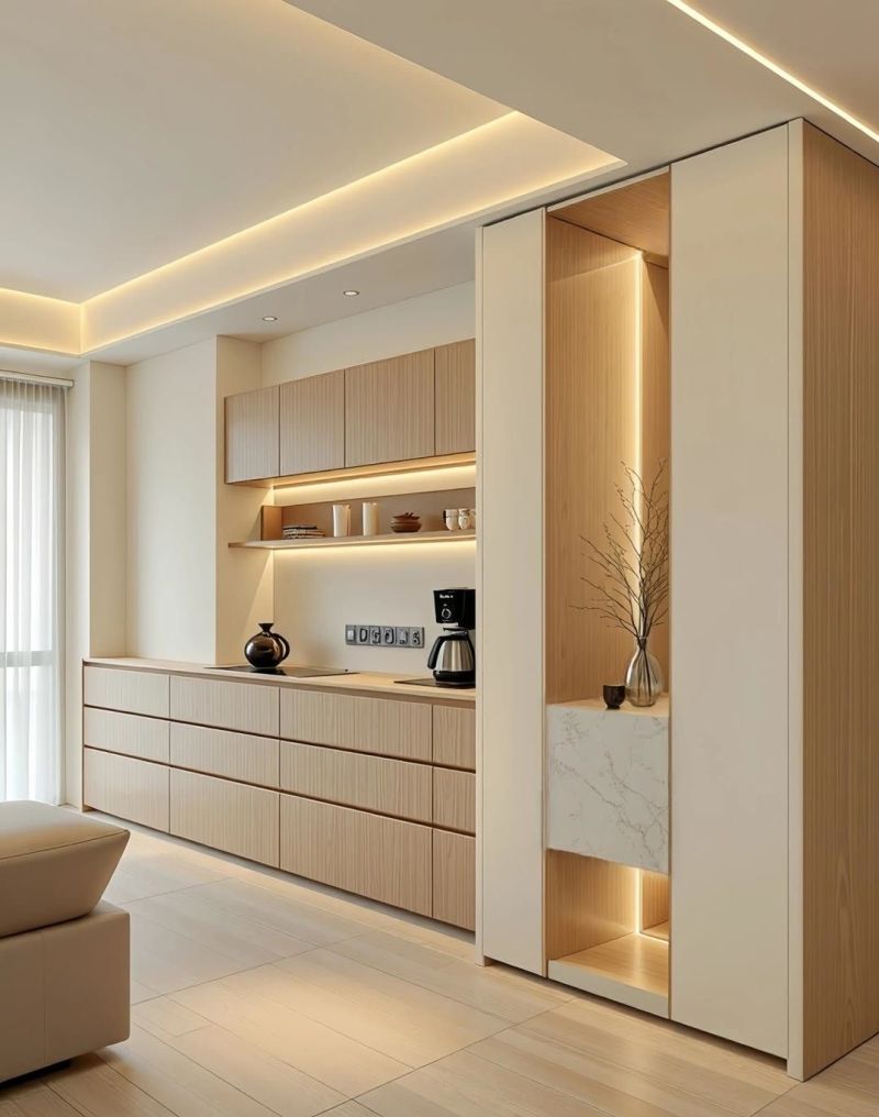 原木极简风餐边柜酒柜设计,打造自然舒适家居空间 原木极简餐边柜酒柜设计 - 家居知识