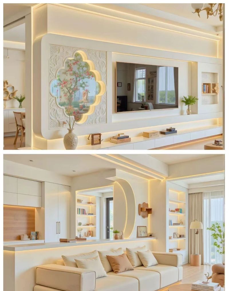 小户型奶油风客厅,暖光氛围感满分! 奶油风客厅,暖光氛围感拿捏了,谁说小户型装不出效果! - 家居知识