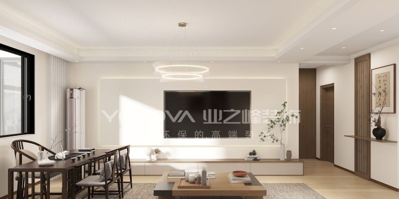 96㎡现代中式风装修案例，唐山富强里的雅致生活空间