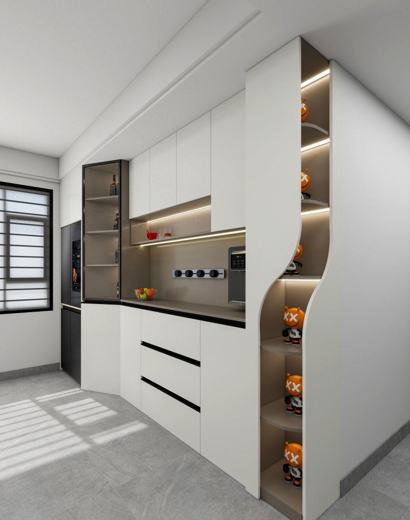 奶油风极简餐柜，收纳与美学的完美结合